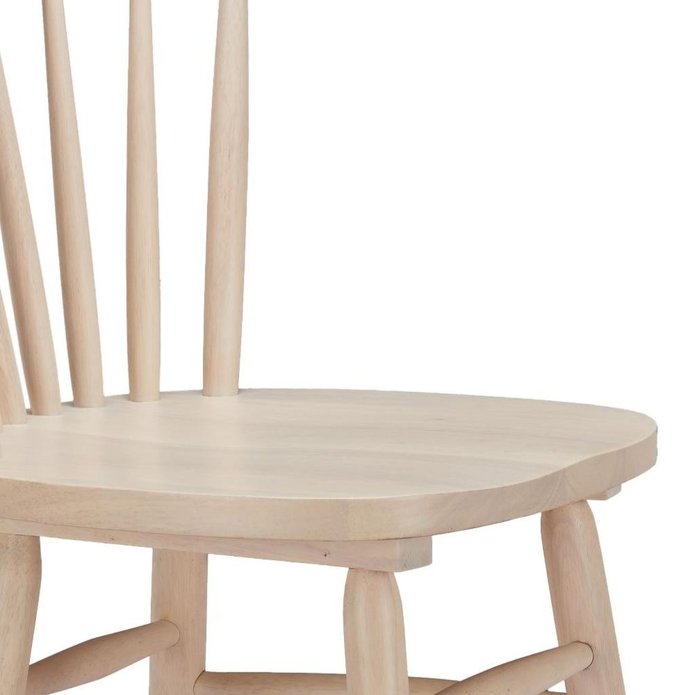 Set of Two 30" Natural Solid Wood Bar Height Bar Chairs