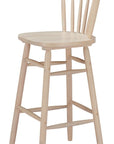 Set of Two 30" Natural Solid Wood Bar Height Bar Chairs