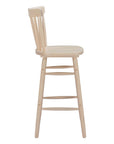 Set of Two 30" Natural Solid Wood Bar Height Bar Chairs