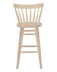 Set of Two 30" Natural Solid Wood Bar Height Bar Chairs