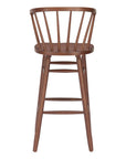 Set of Two 26" Walnut Solid Wood Counter Height Bar Chairs
