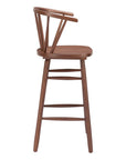 Set of Two 26" Walnut Solid Wood Counter Height Bar Chairs