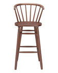 Set of Two 26" Walnut Solid Wood Counter Height Bar Chairs