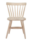Set of Two Natural Solid Wood Windsor Back Dining Side Chairs