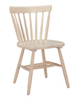 Set of Two Natural Solid Wood Windsor Back Dining Side Chairs