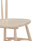 Set of Two Natural Solid Wood Windsor Back Dining Side Chairs