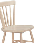 Set of Two Natural Solid Wood Windsor Back Dining Side Chairs