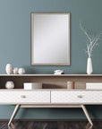 38" Silver Wood Accent Mirror