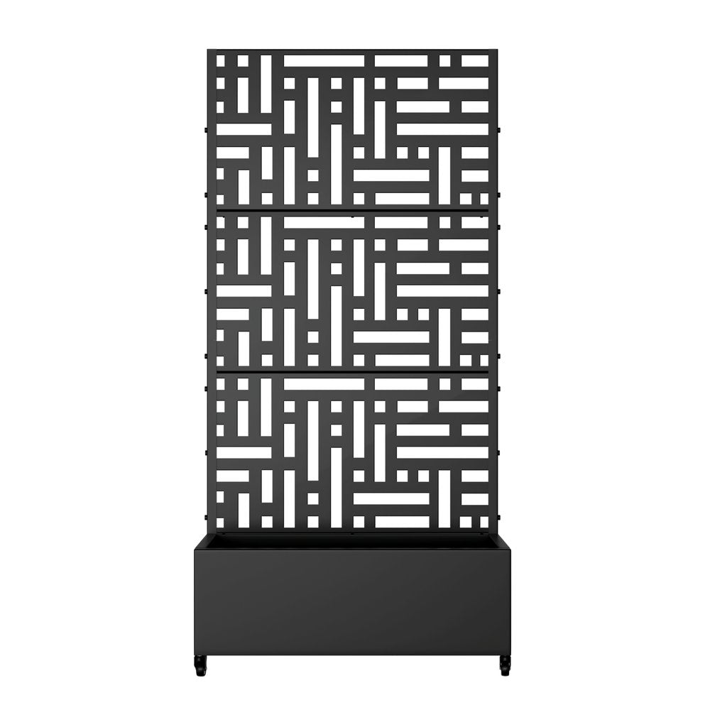 72" X 35" Black Metal Rectangular Planter Box