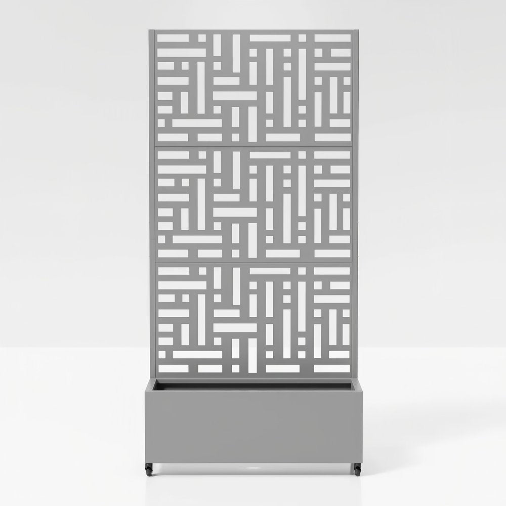 72" X 35" Gray Metal Rectangular Planter Box