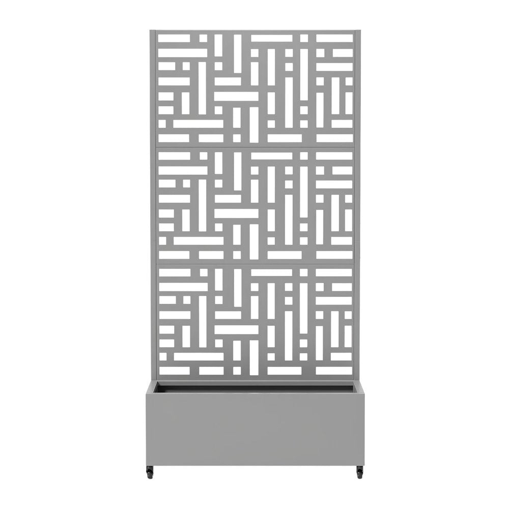 72" X 35" Gray Metal Rectangular Planter Box