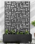 72" X 47" Black Metal Rectangular Planter Box