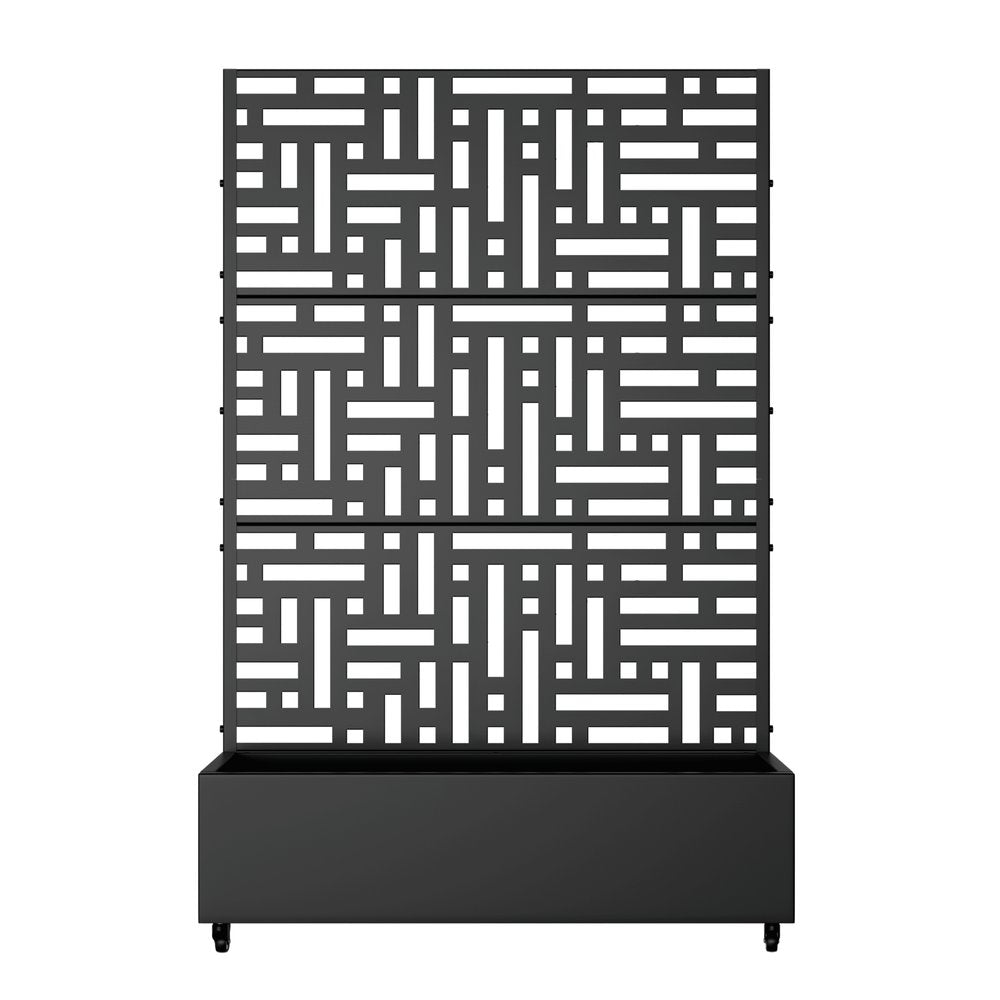72" X 47" Black Metal Rectangular Planter Box