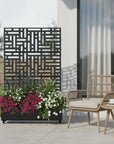 72" X 47" Black Metal Rectangular Planter Box