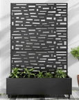 72" X 47" Black Metal Rectangular Planter Box