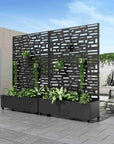 72" X 47" Black Metal Rectangular Planter Box