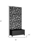 72" X 35" Black Metal Rectangular Planter Box