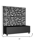 47" X 47" Black Metal Rectangular Planter Box