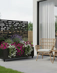 47" X 47" Black Metal Rectangular Planter Box