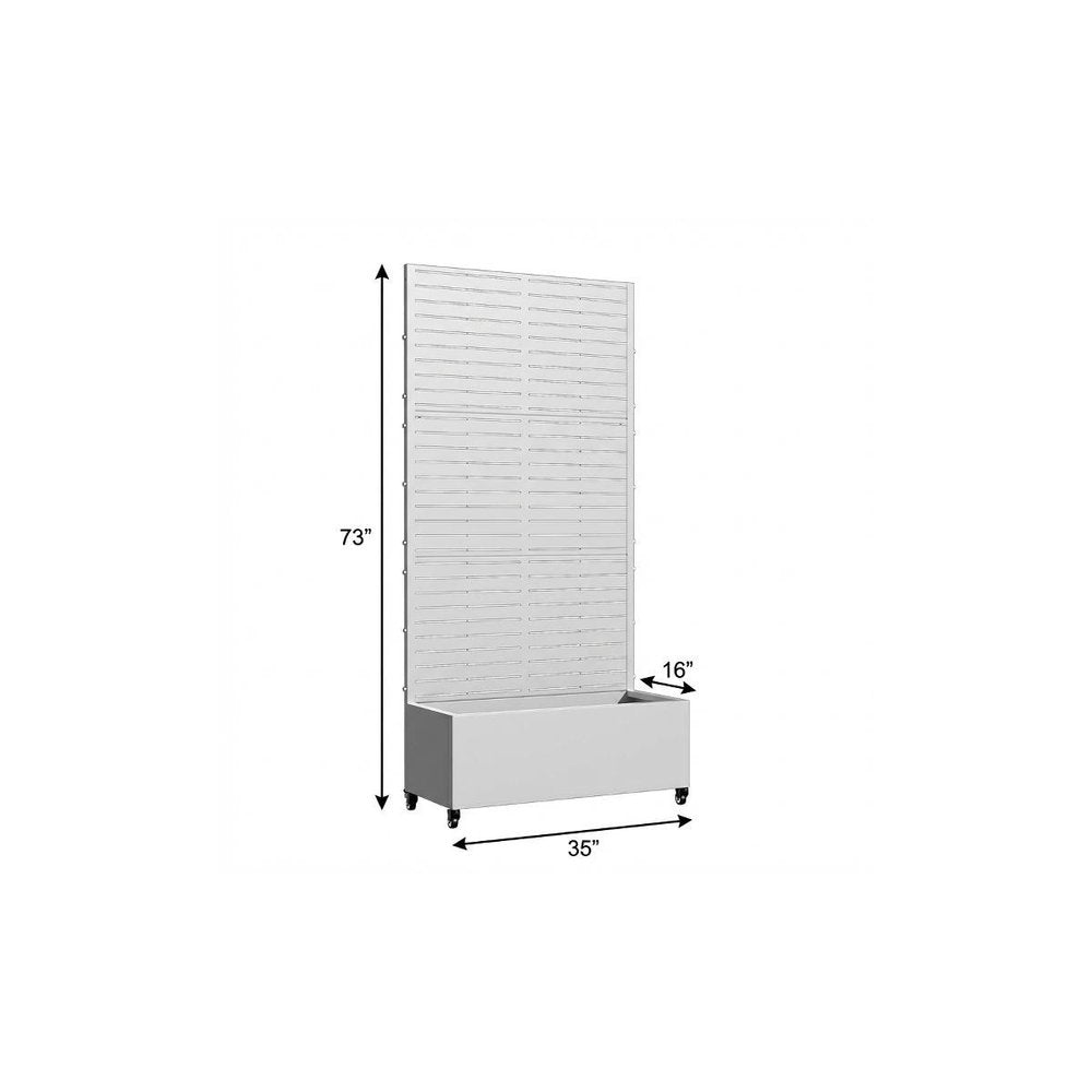 73" X 35" White Metal Rectangular Planter Box