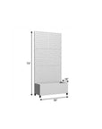 73" X 35" White Metal Rectangular Planter Box