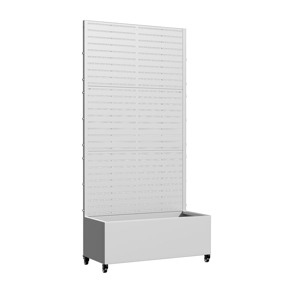 73" X 35" White Metal Rectangular Planter Box