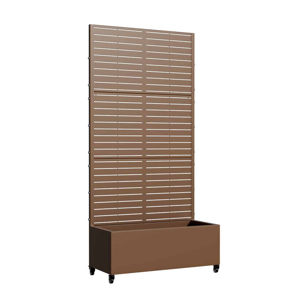 73" X 35" Brown Metal Rectangular Planter Box