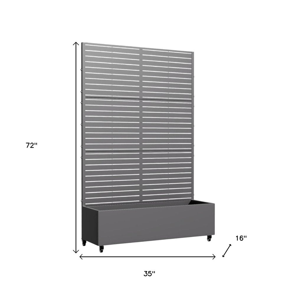 72" X 35" Gray Metal Rectangular Planter Box