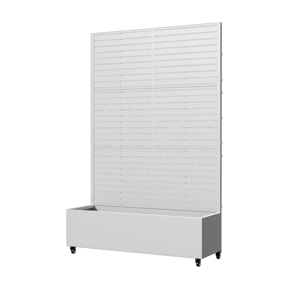 72" X 47" White Metal Rectangular Planter Box