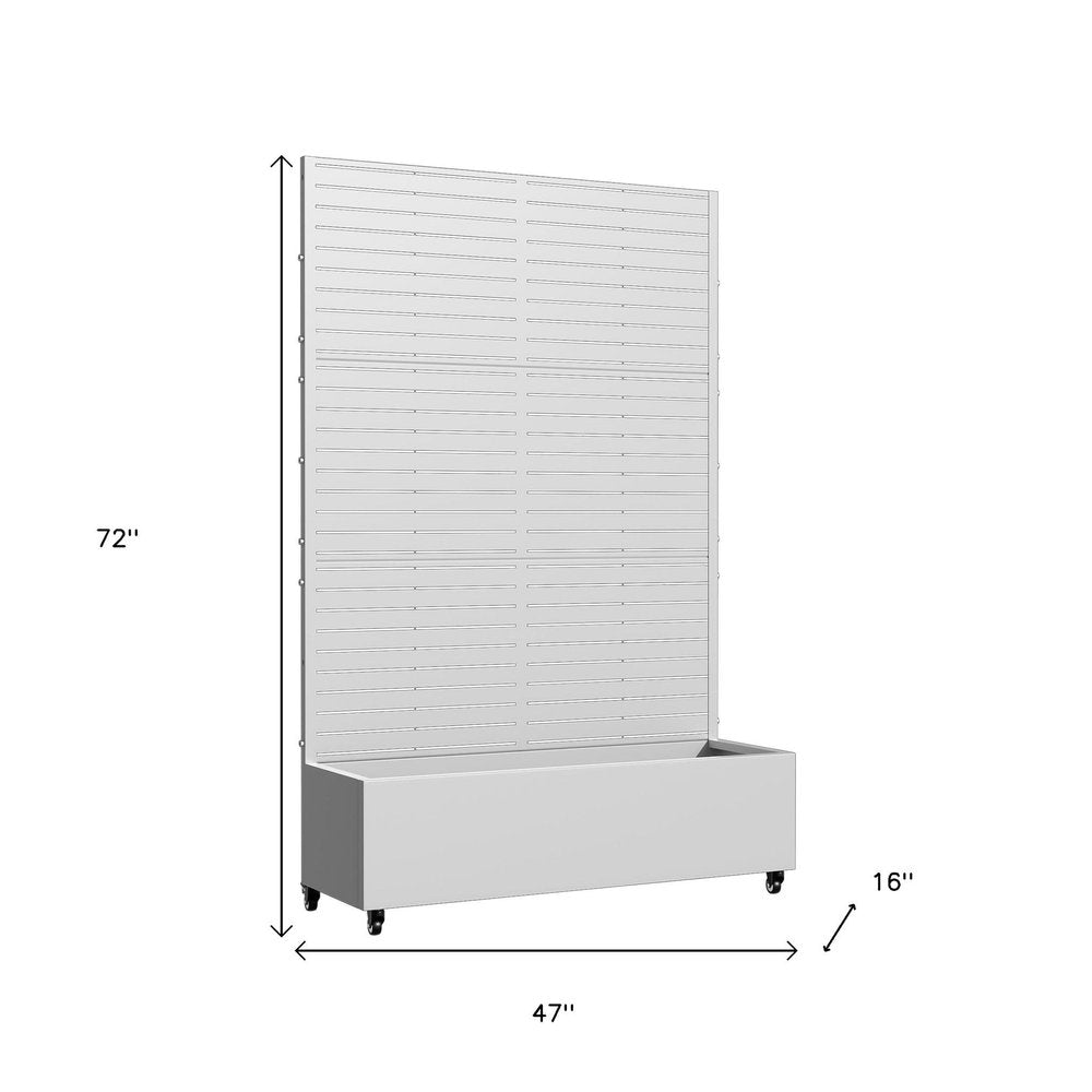 72" X 47" White Metal Rectangular Planter Box