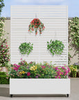 72" X 47" White Metal Rectangular Planter Box