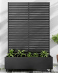 72" X 35" Black Metal Rectangular Planter Box