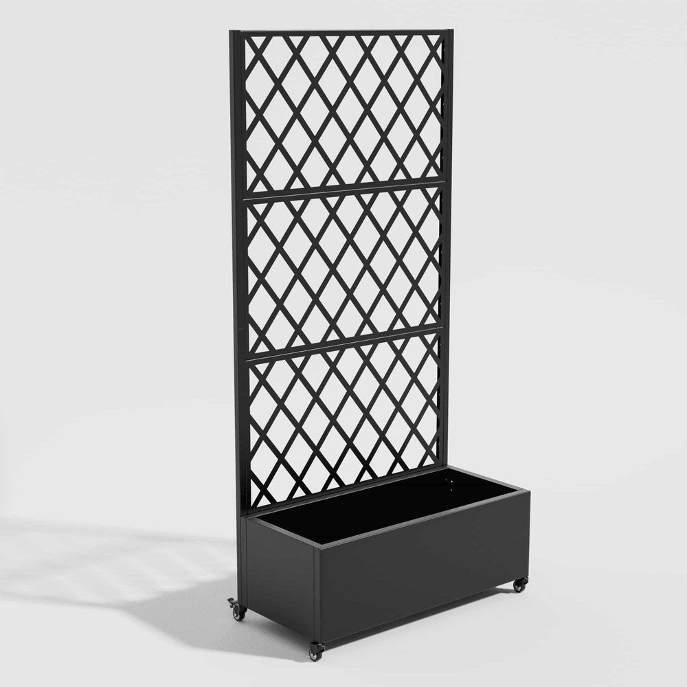 72" X 35" Black Metal Rectangular Planter Box