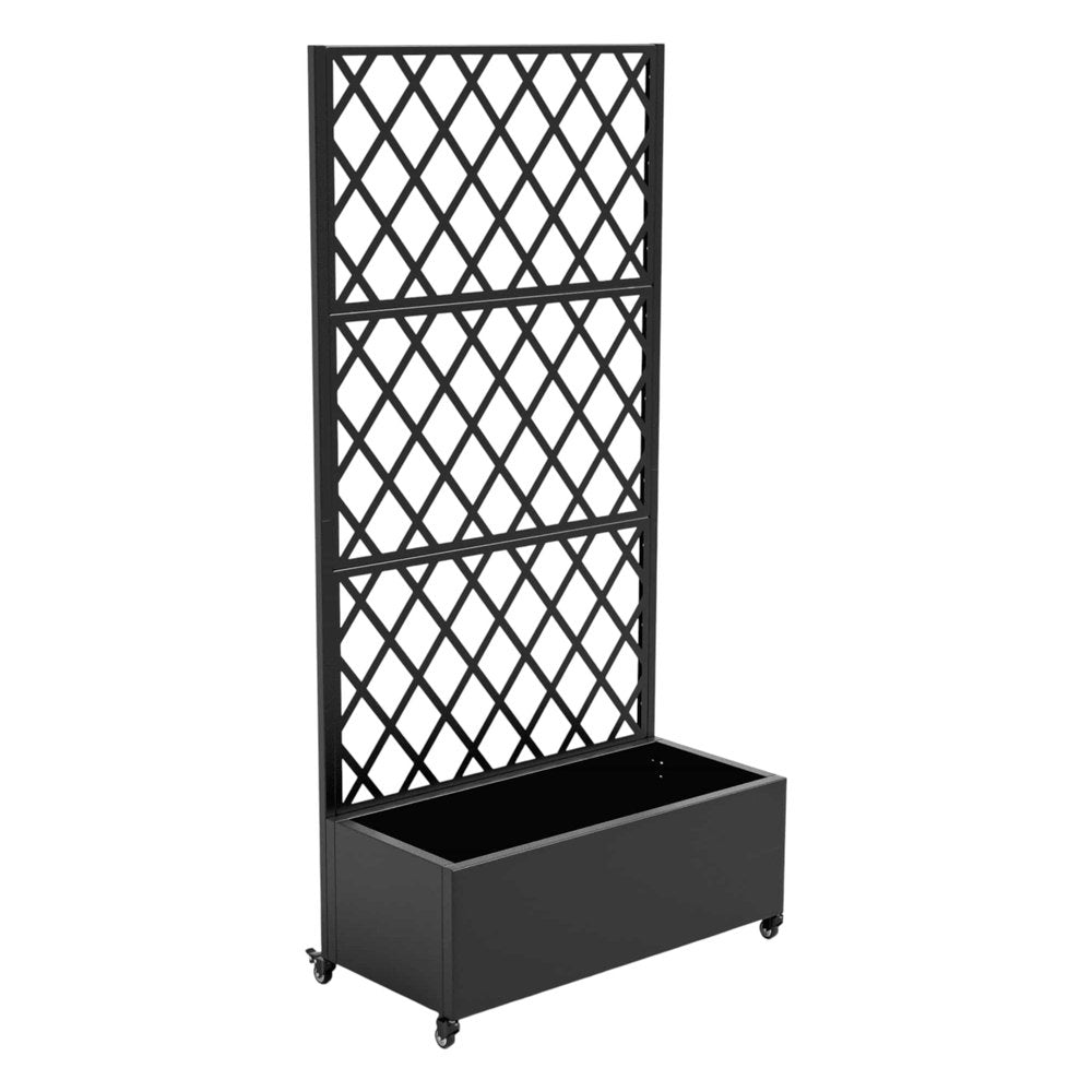72" X 35" Black Metal Rectangular Planter Box