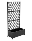 72" X 35" Black Metal Rectangular Planter Box