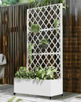 72" X 35" White Metal Rectangular Planter Box