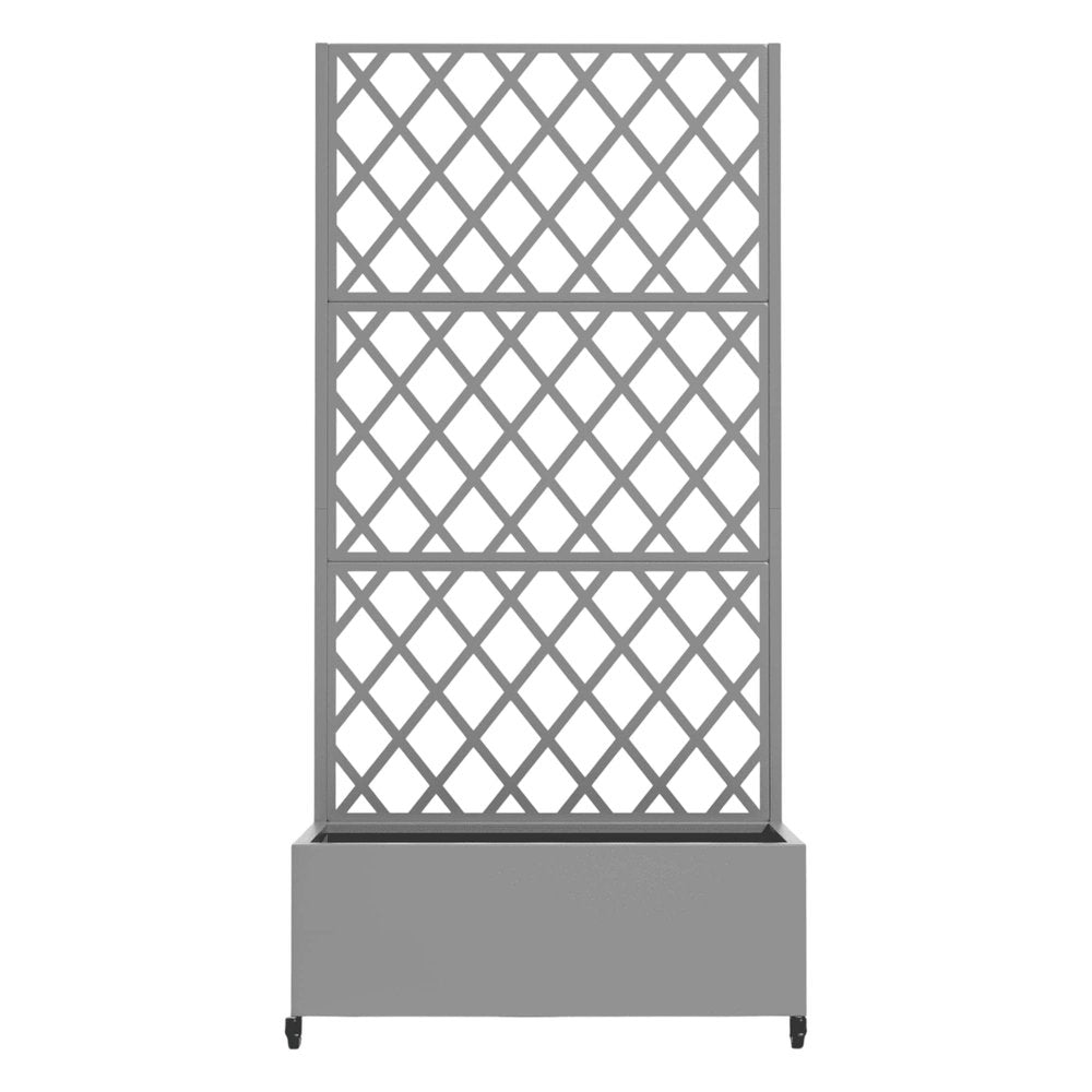 72" X 35" Gray Metal Rectangular Planter Box