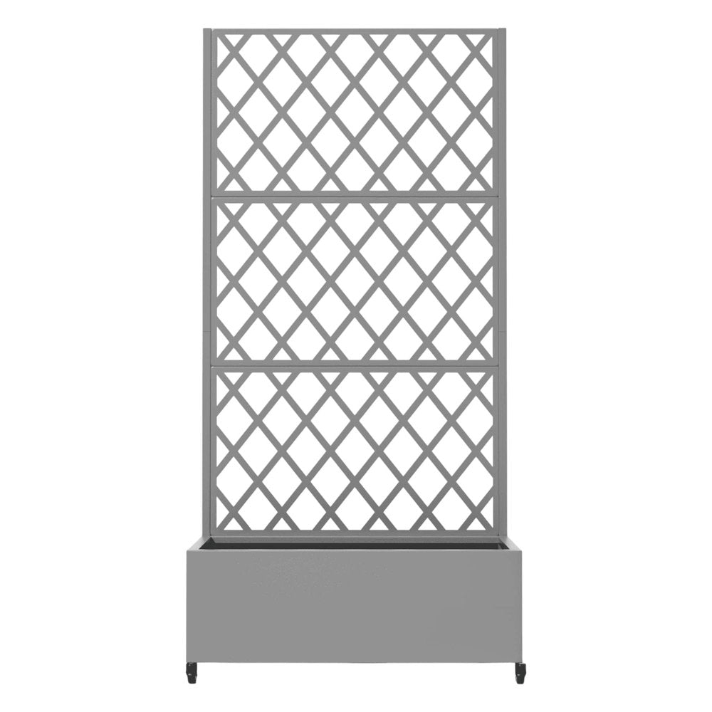 72" X 35" Gray Metal Rectangular Planter Box