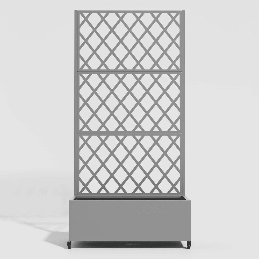 72" X 35" Gray Metal Rectangular Planter Box