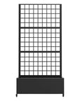 72" X 35" Black Metal Rectangular Planter Box