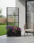 72" X 35" Black Metal Rectangular Planter Box