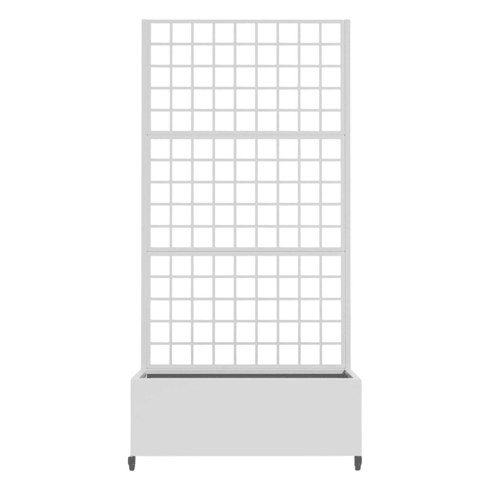 73" X 35" White Metal Rectangular Planter Box