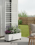 73" X 35" White Metal Rectangular Planter Box