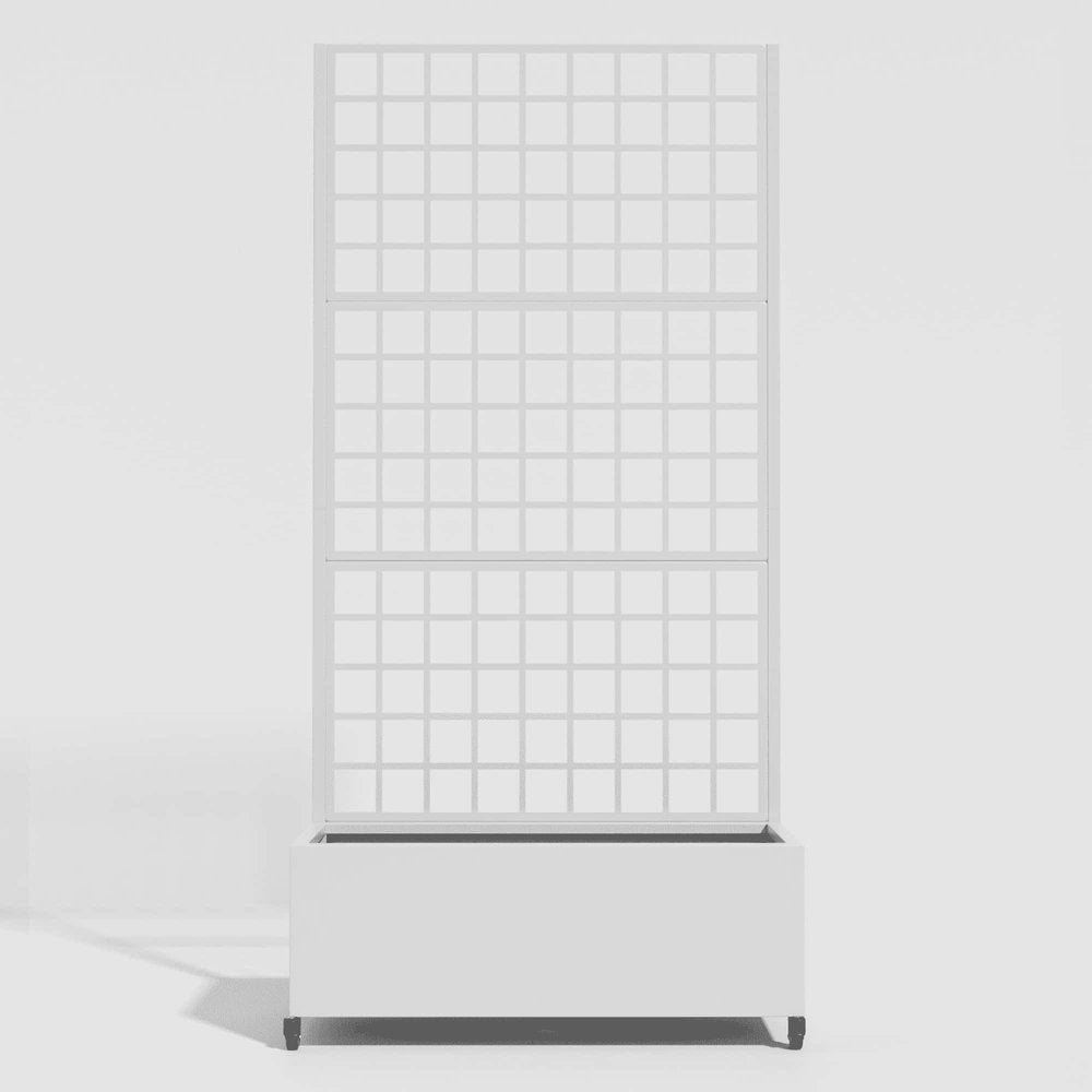 73" X 35" White Metal Rectangular Planter Box