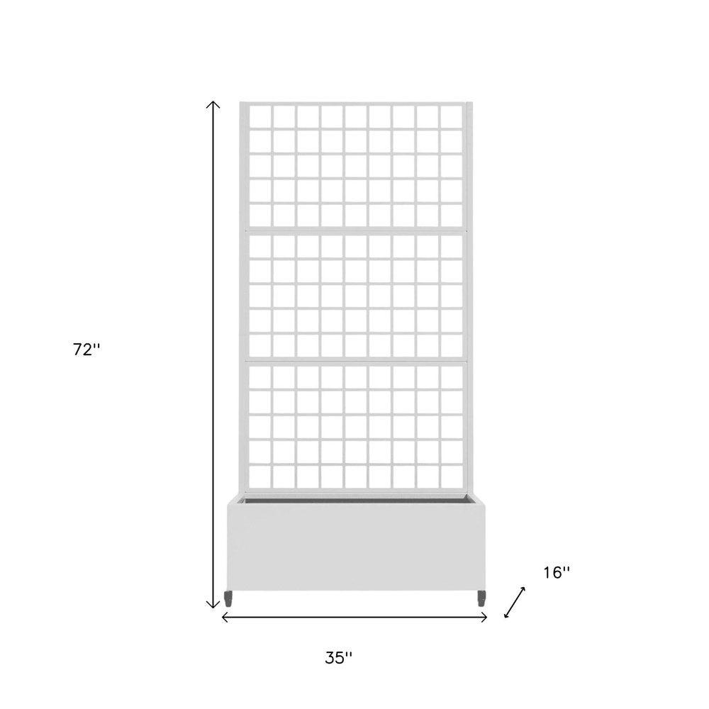 73" X 35" White Metal Rectangular Planter Box