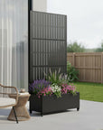 72" X 35" Black Metal Rectangular Planter Box