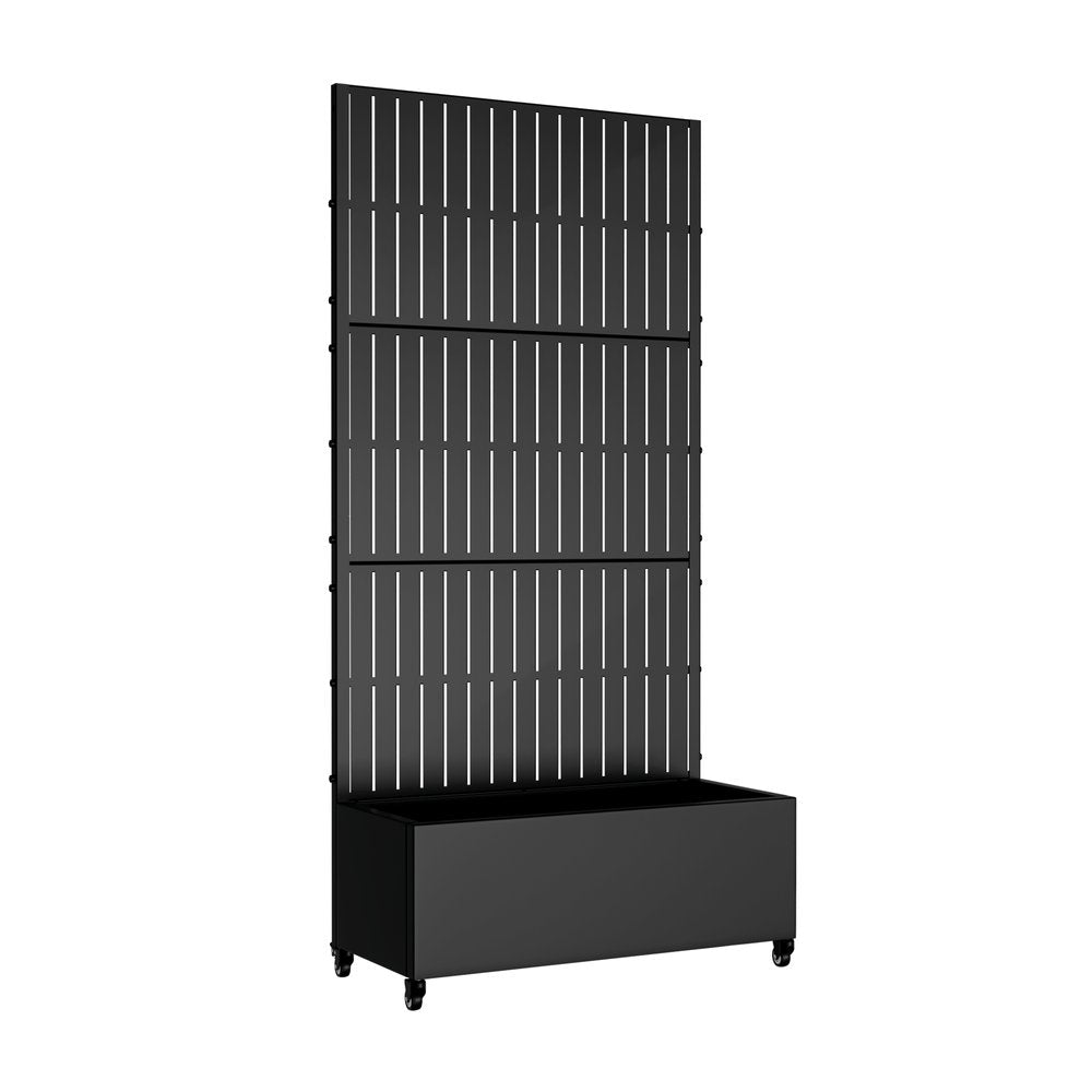 72" X 35" Black Metal Rectangular Planter Box