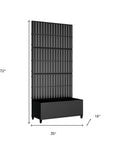 72" X 35" Black Metal Rectangular Planter Box