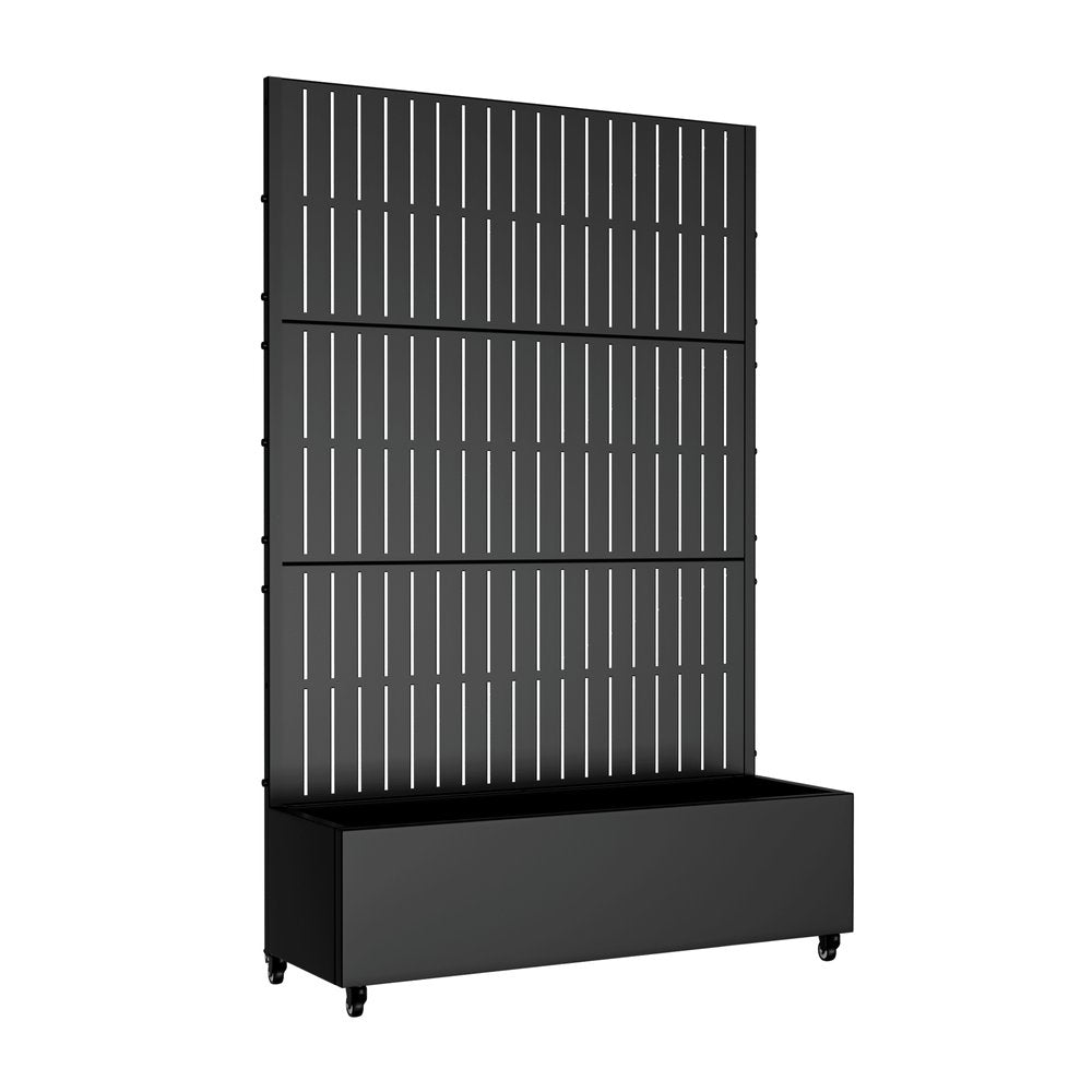 72" X 47" Black Metal Rectangular Planter Box