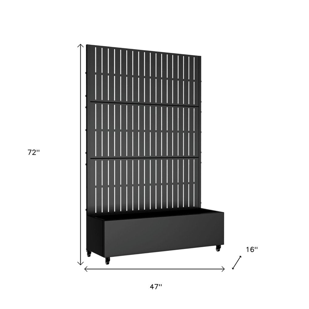 72" X 47" Black Metal Rectangular Planter Box